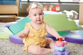 Baby playing indoors