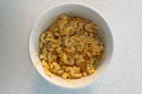 Bowl of hidden vegetable macaroni and cheese