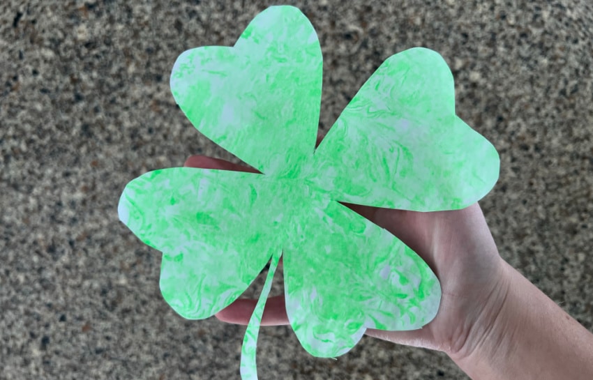 shaving cream marbled clover kids craft